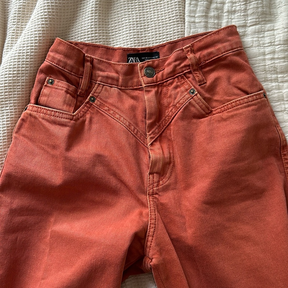 Zara orange jeans